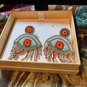 C&C California Vibrant Beaded Fringe Earrings